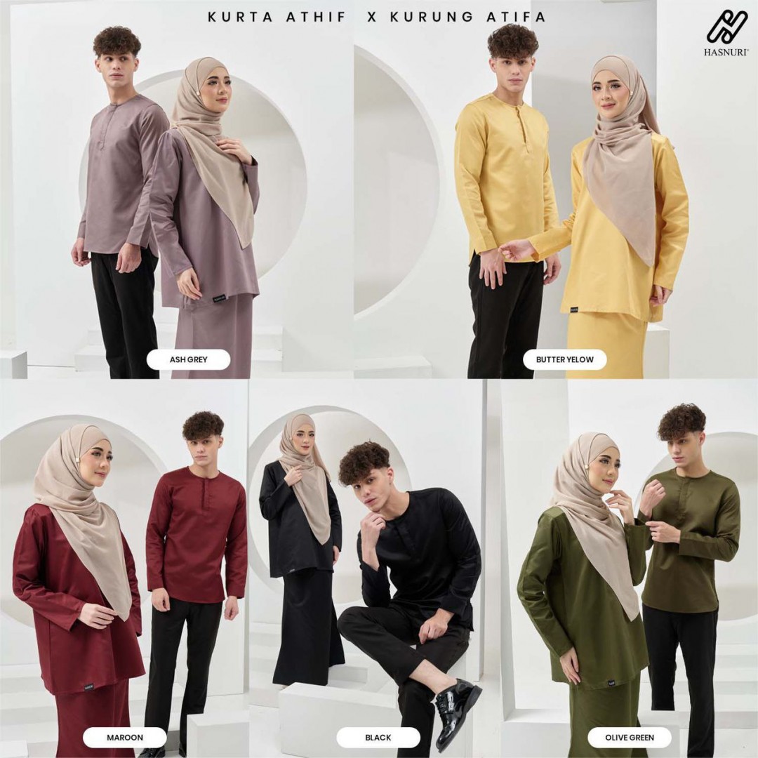 Kurung Atifa - Ash Grey