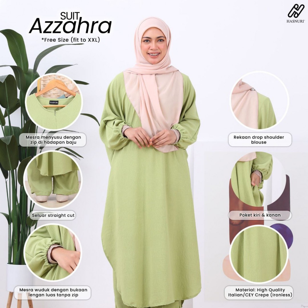 Suit Azzahra - Olive Green
