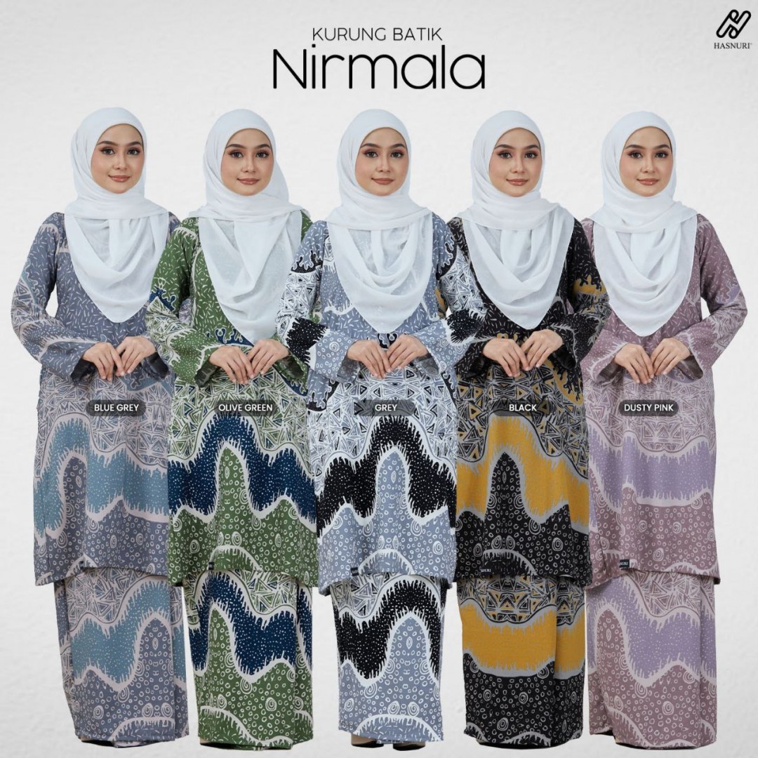 Kurung Batik Nirmala - Blue Grey