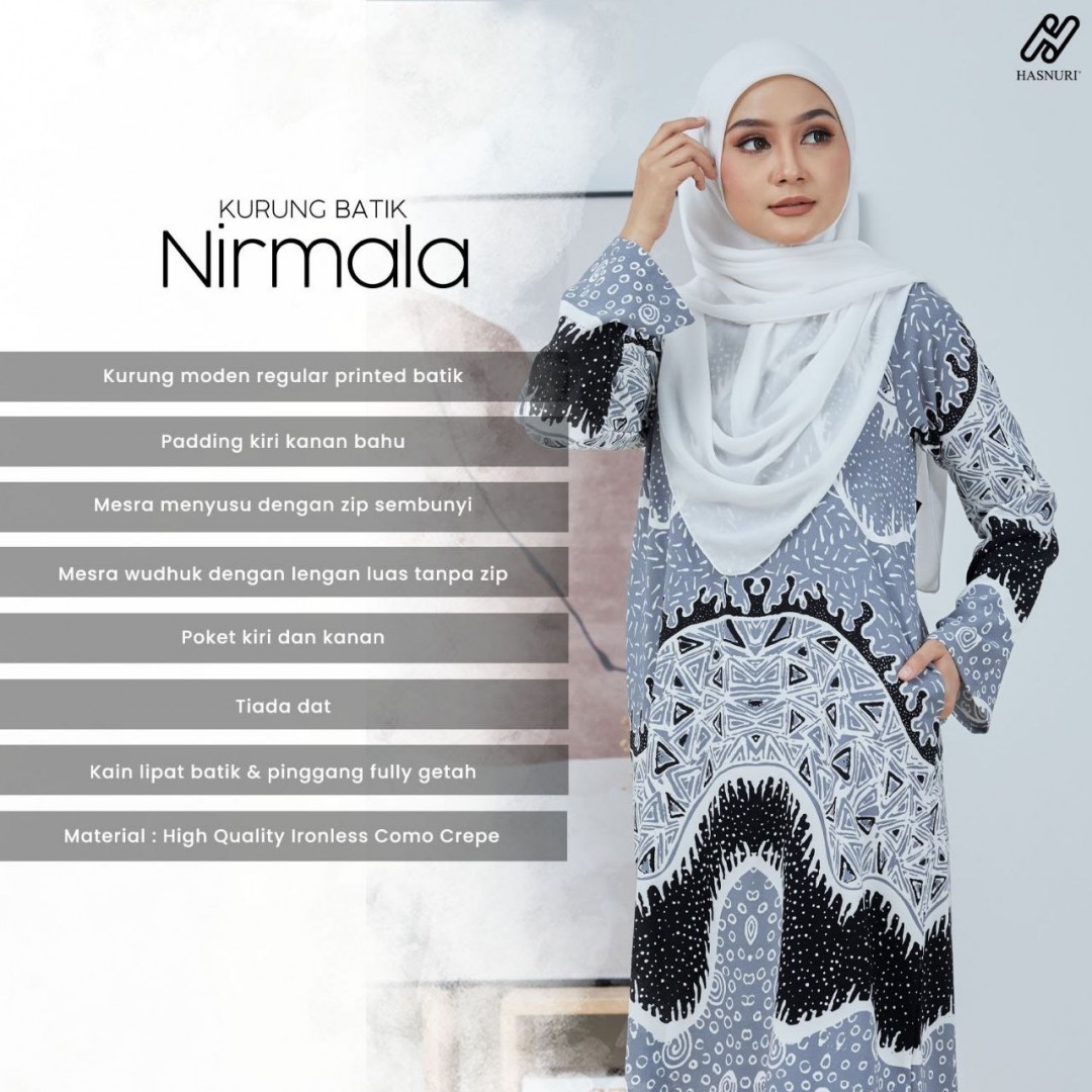 Kurung Batik Nirmala - Dusty Pink