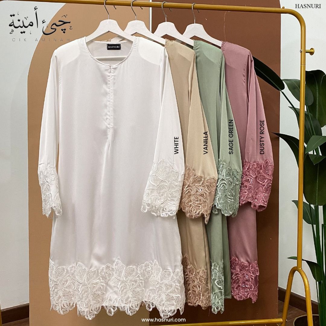 Kurung Cik Aminah - White