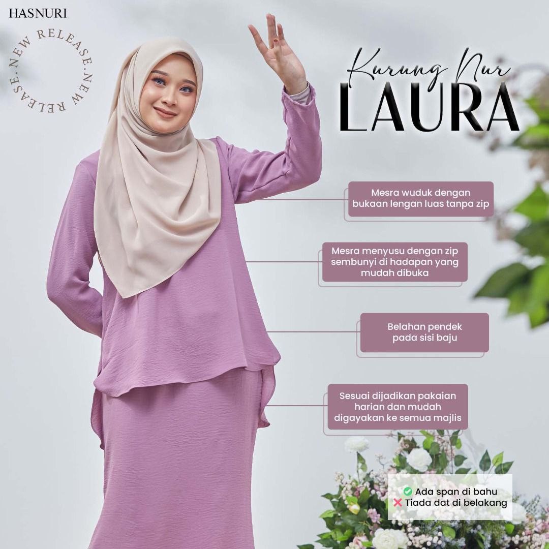 Kurung Nur Laura - Dusty Purple