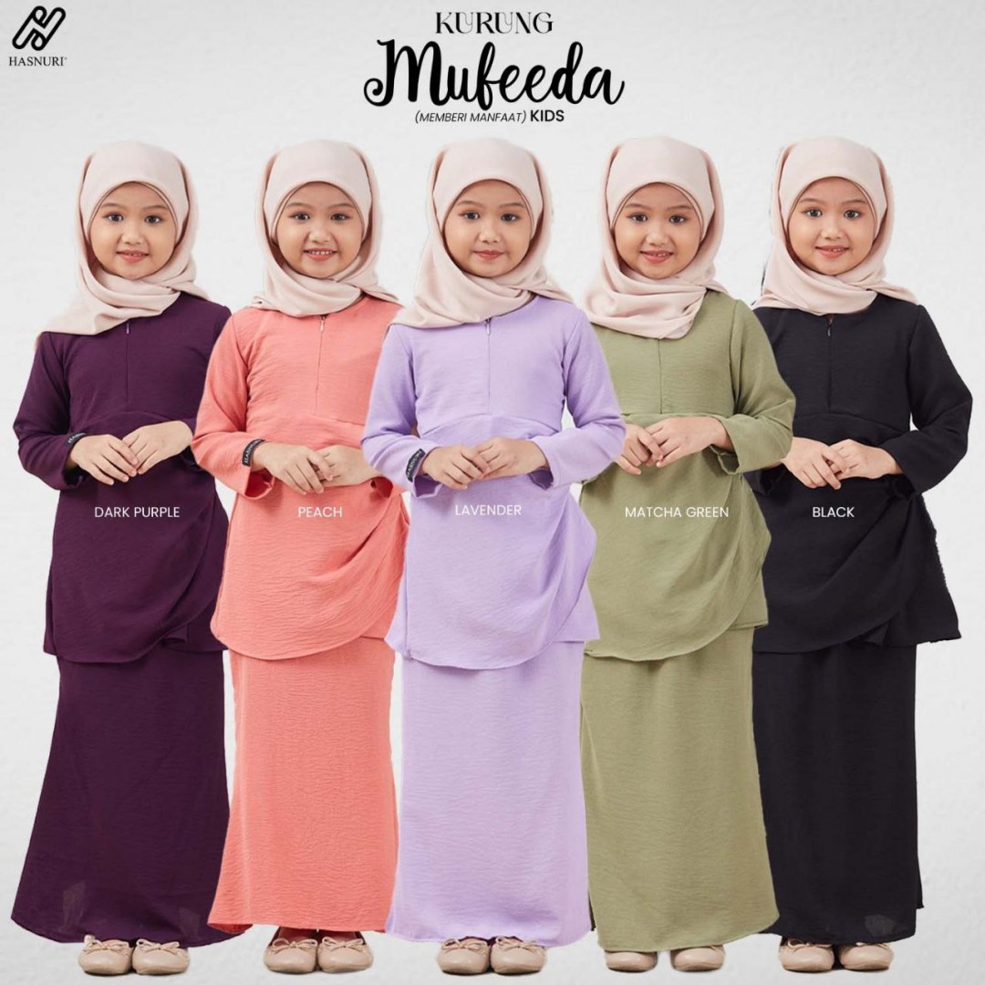 Kurung Mufeeda Kids - Dark Purple