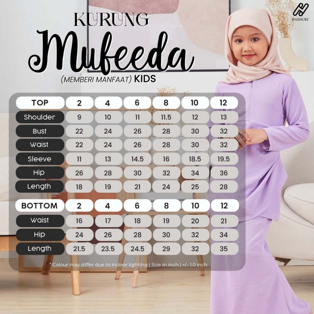 Kurung Mufeeda Kids - Dark Purple