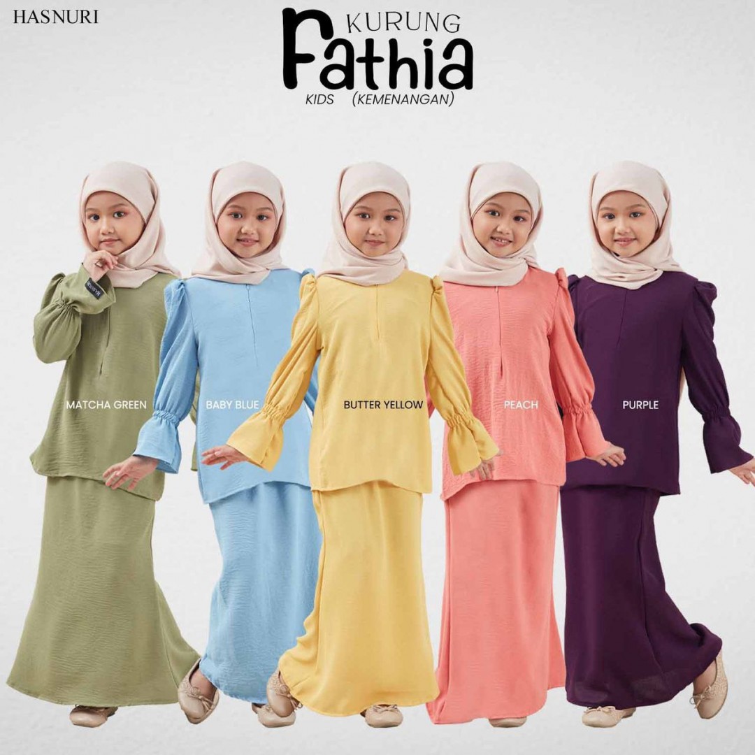 Kurung Fathia Kids - Matcha Green