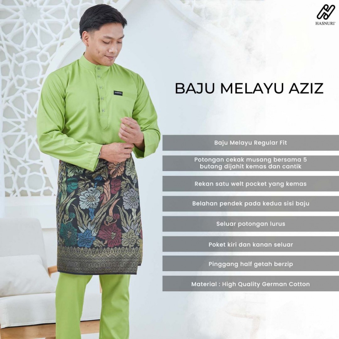 Baju Melayu Aziz - Baby Blue