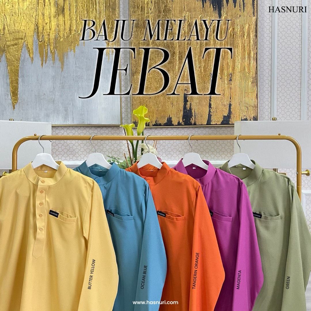 Baju Melayu Jebat - Tangerine Orange