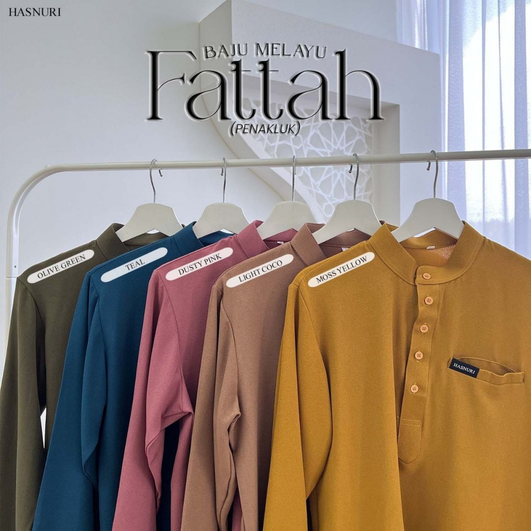 Baju Melayu Fattah Kids - Moss Yellow