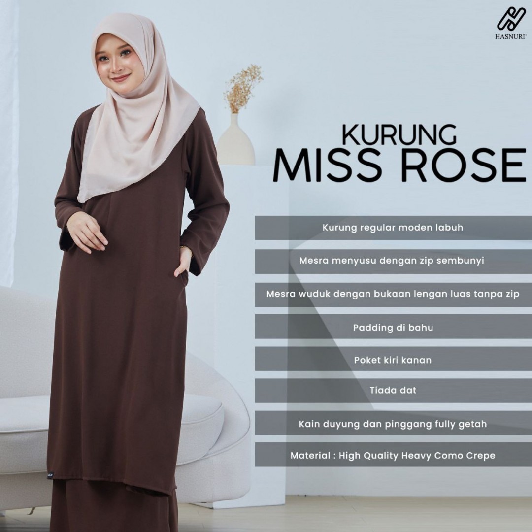 Kurung Miss Rose - Dark Choc