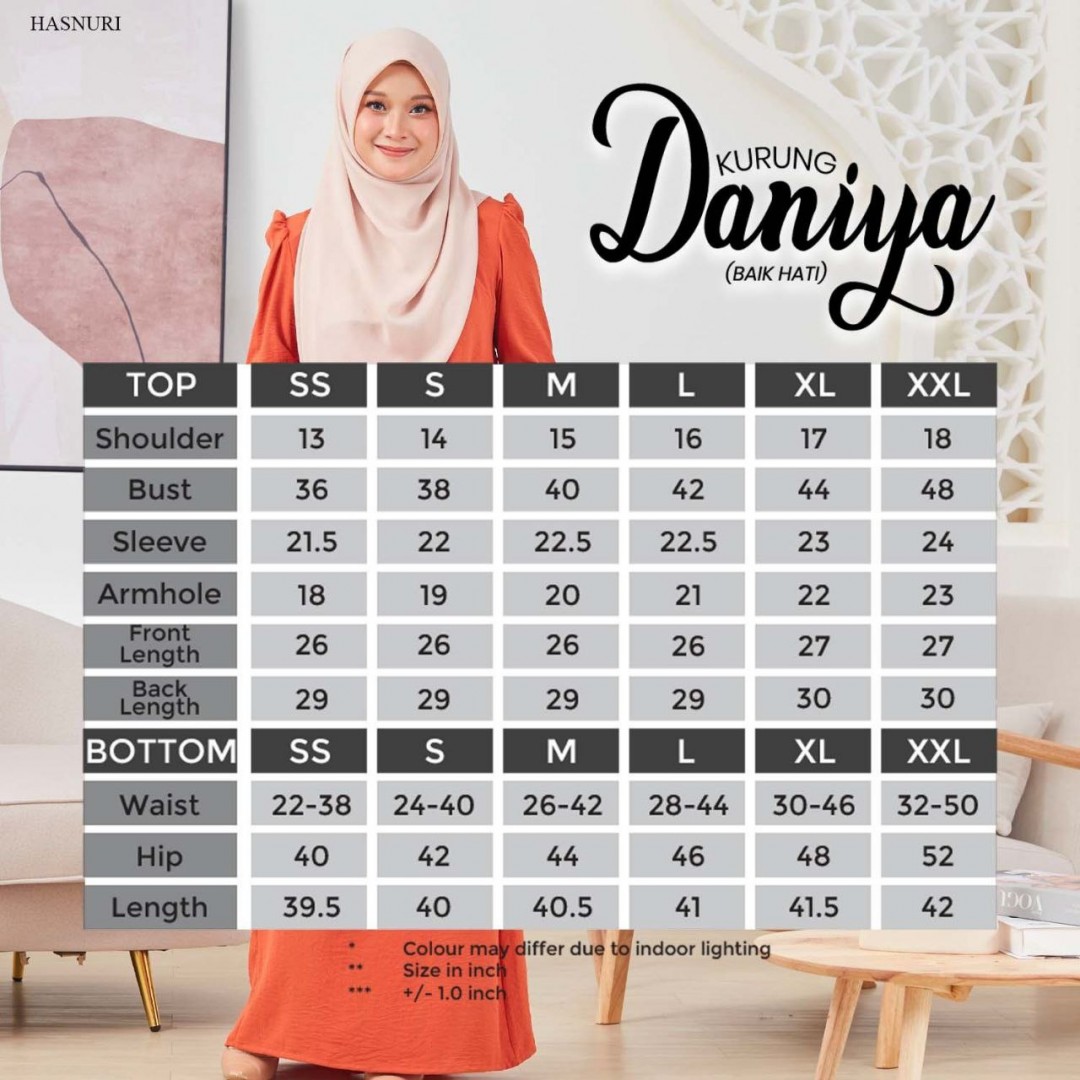 Kurung Daniya - Orange