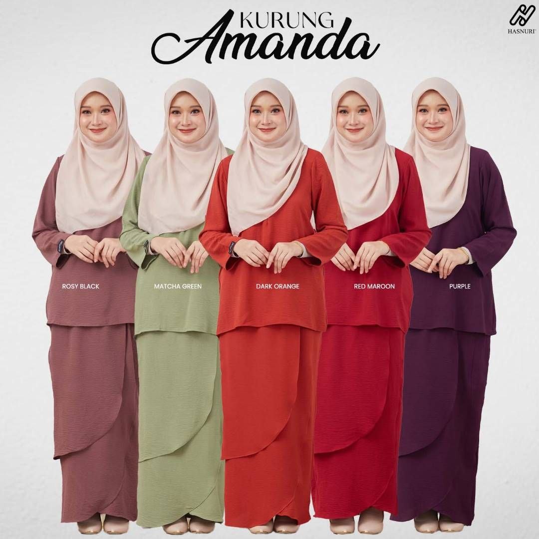 Kurung Amanda - Red Maroon
