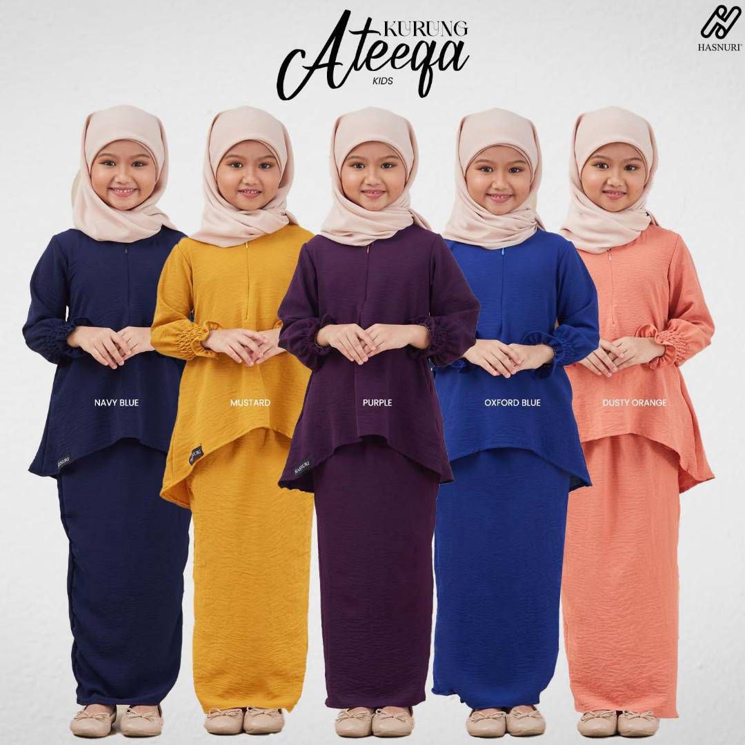 Kurung Ateeqa Kids - Mustard