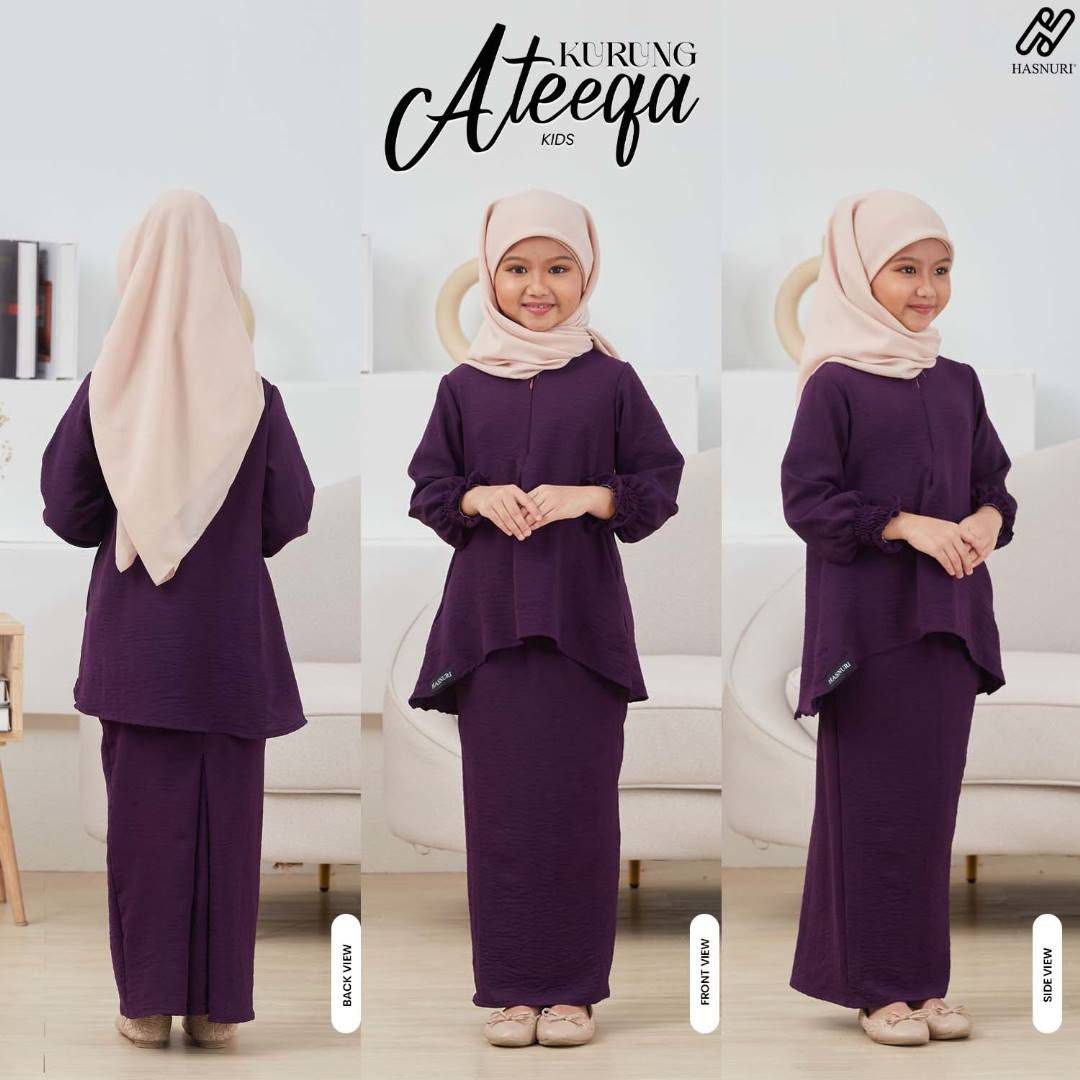 Kurung Ateeqa Kids - Navy Blue