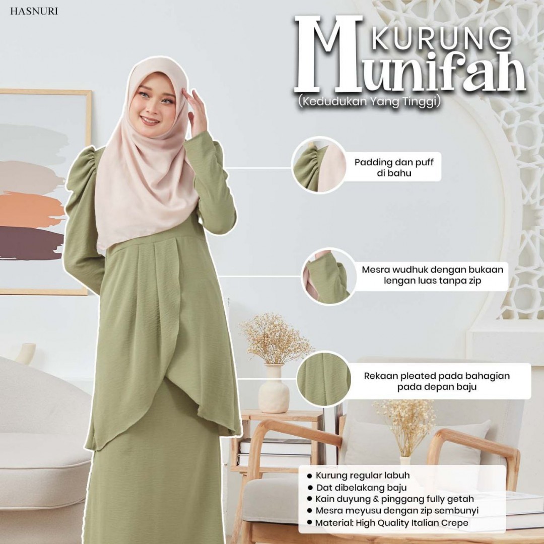 Kurung Munifah - Peach