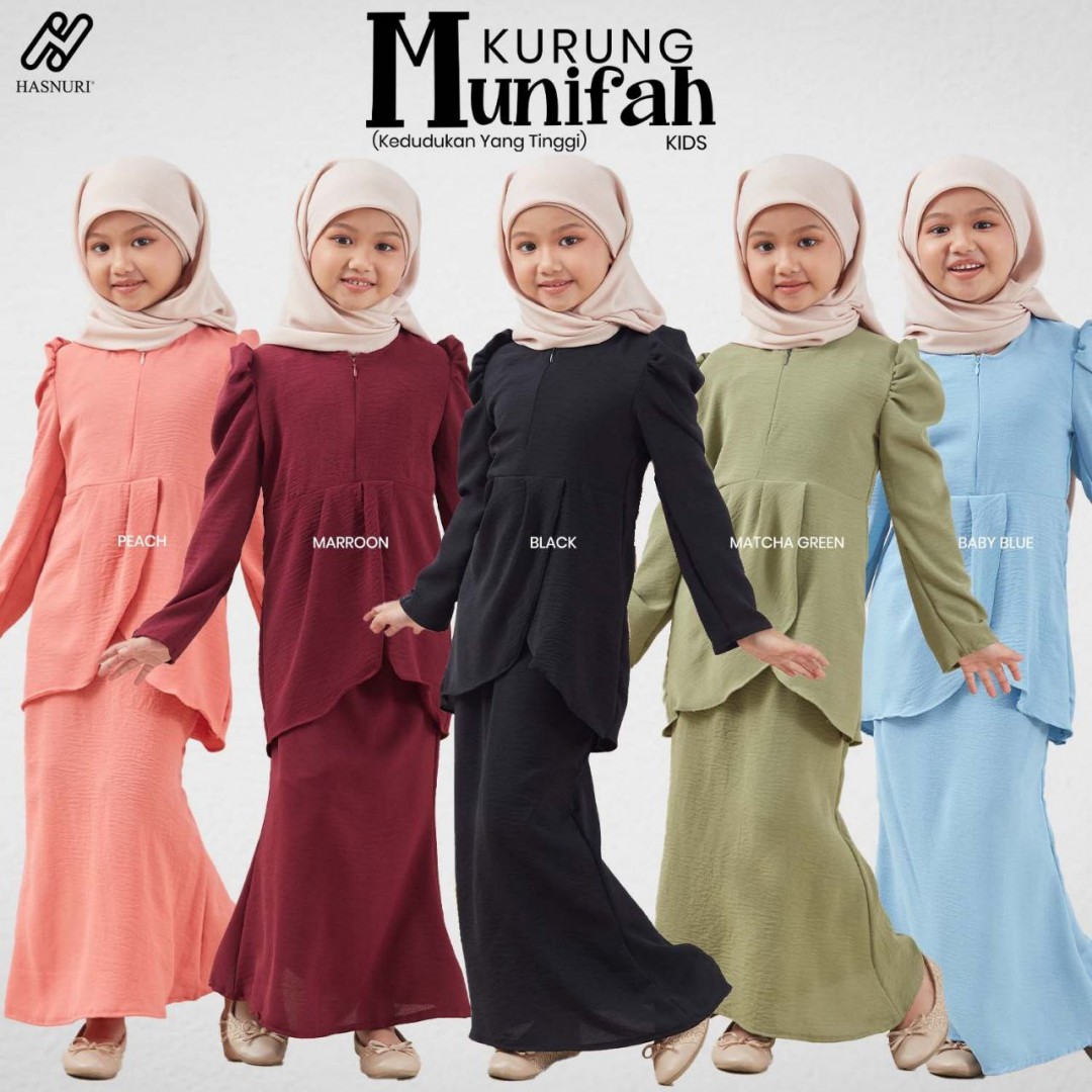 Kurung Munifah Kids - Black