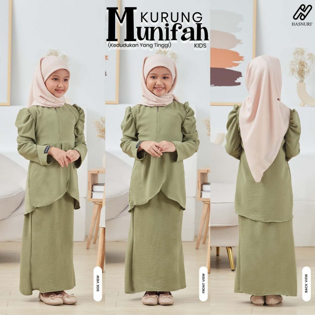 Kurung Munifah Kids - Maroon