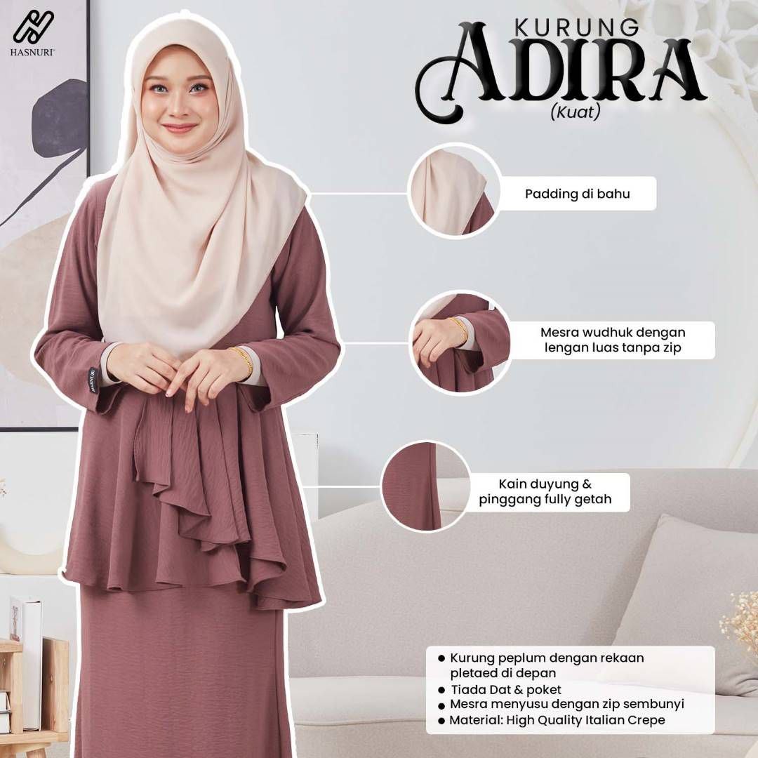 Kurung Adira - Maroon