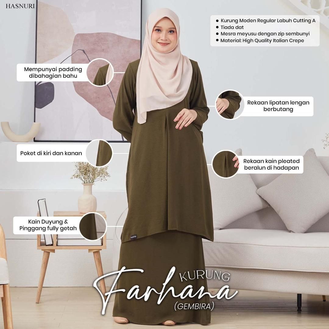 Kurung Farhana - Red Maroon