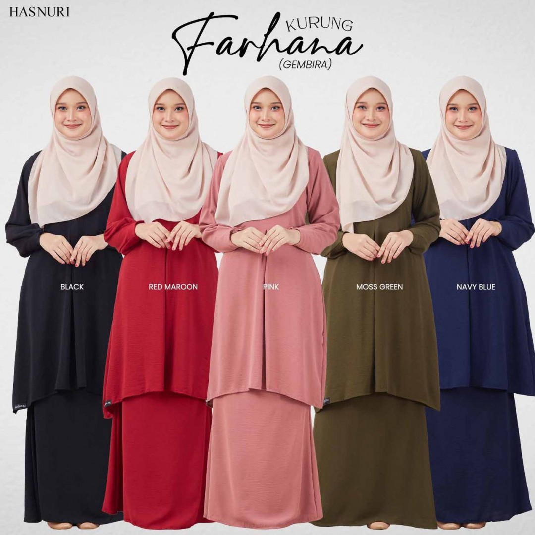 Kurung Farhana - Red Maroon