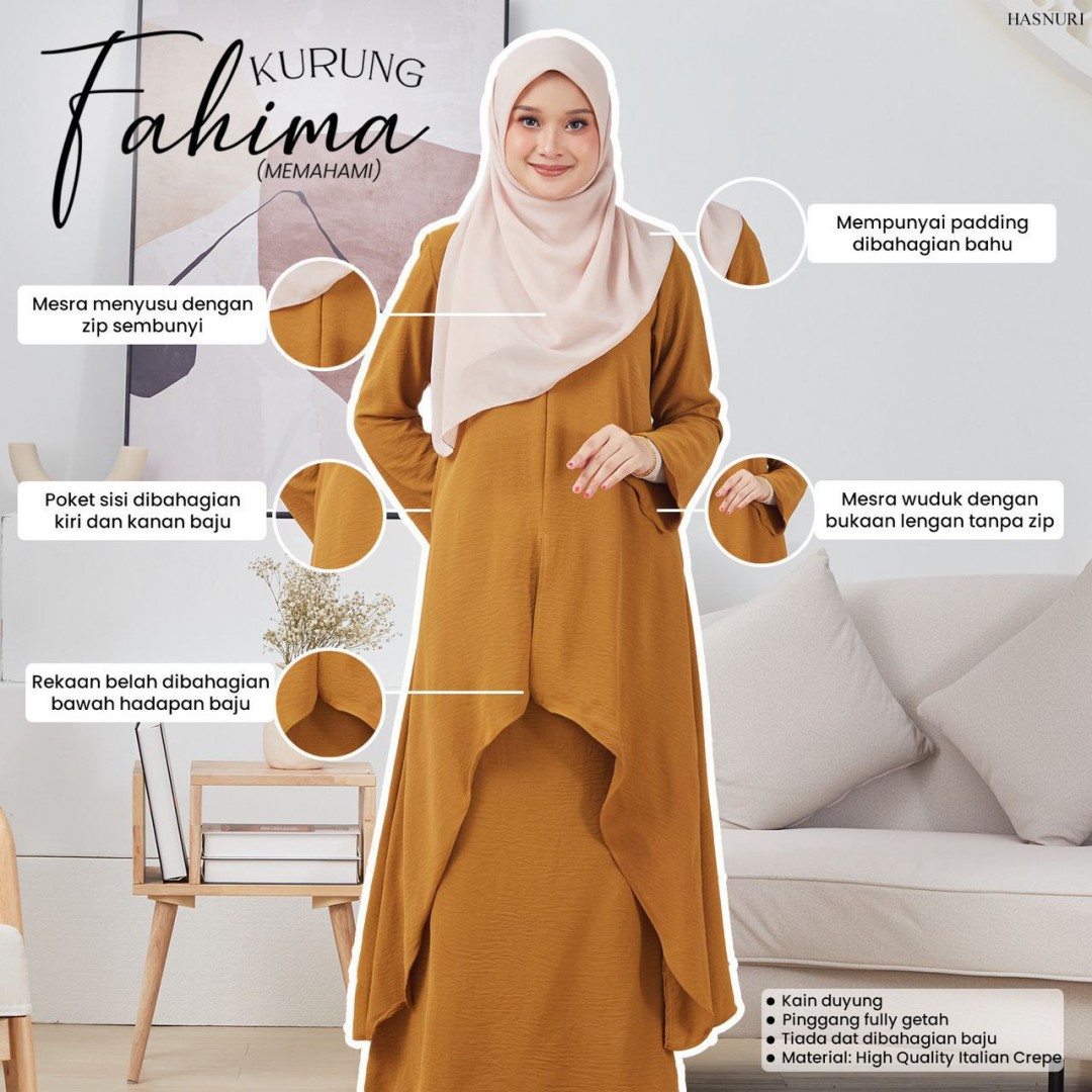 Kurung Fahima - Moss Green