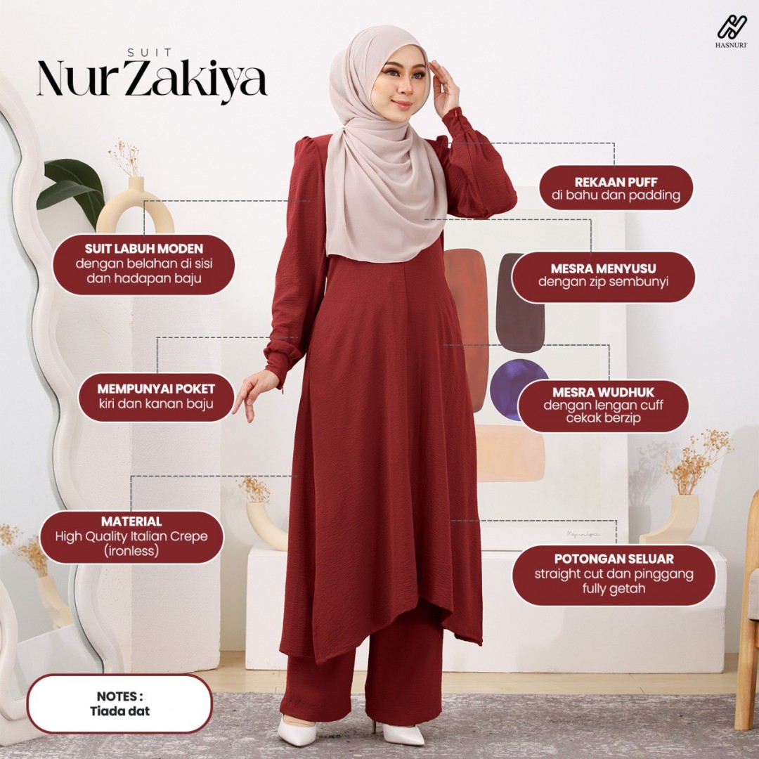 Suit Nur Zakiya - Rosy Brown