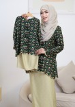 Kurung Sri Tulip Mini Kids - Emerald Green