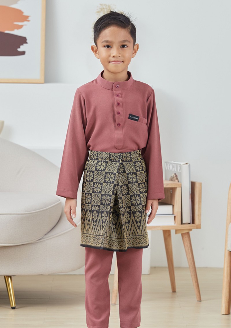 Baju Melayu Fattah Kids - Dusty Pink