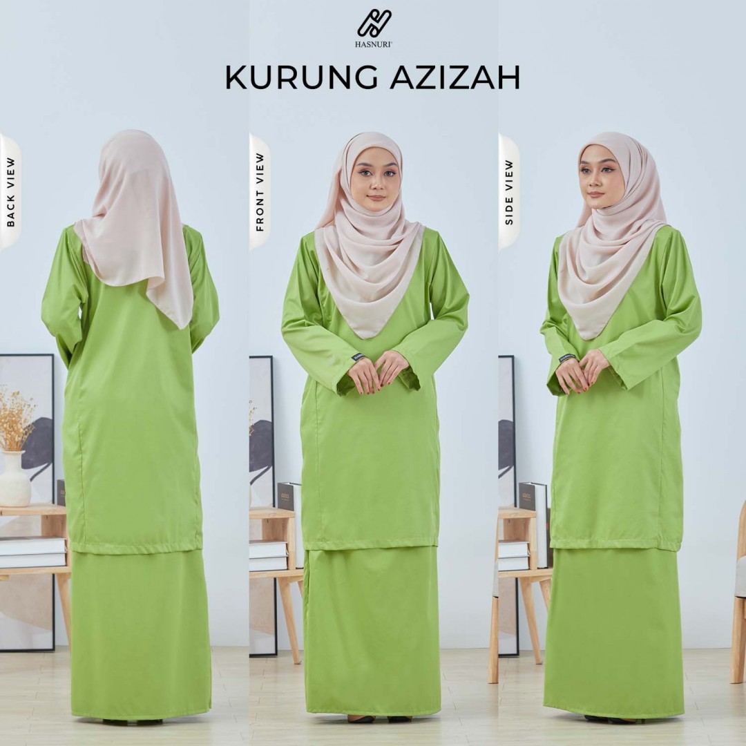 Kurung Azizah - Lime Green