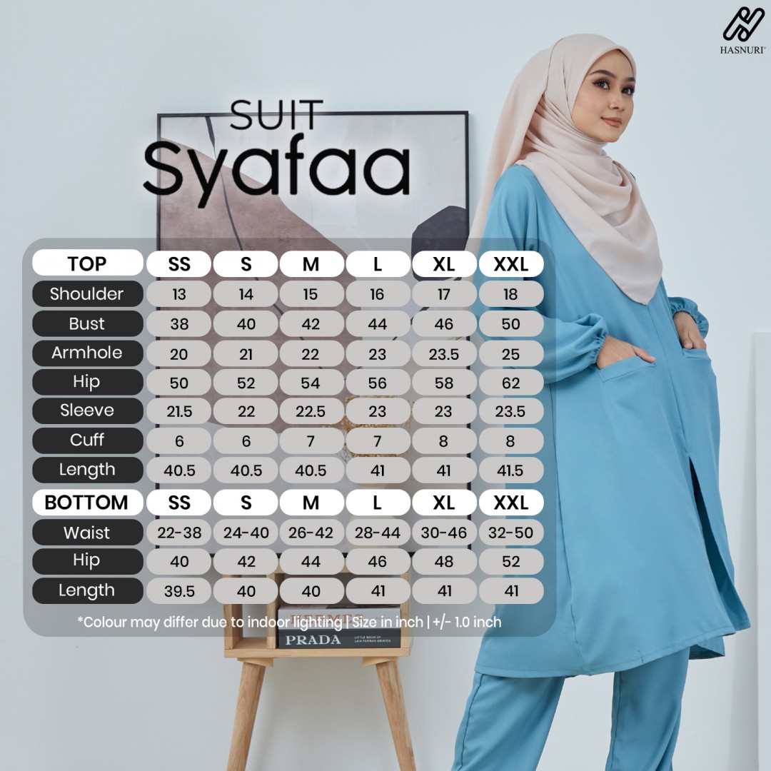 Suit Syafaa - Dusty Blue