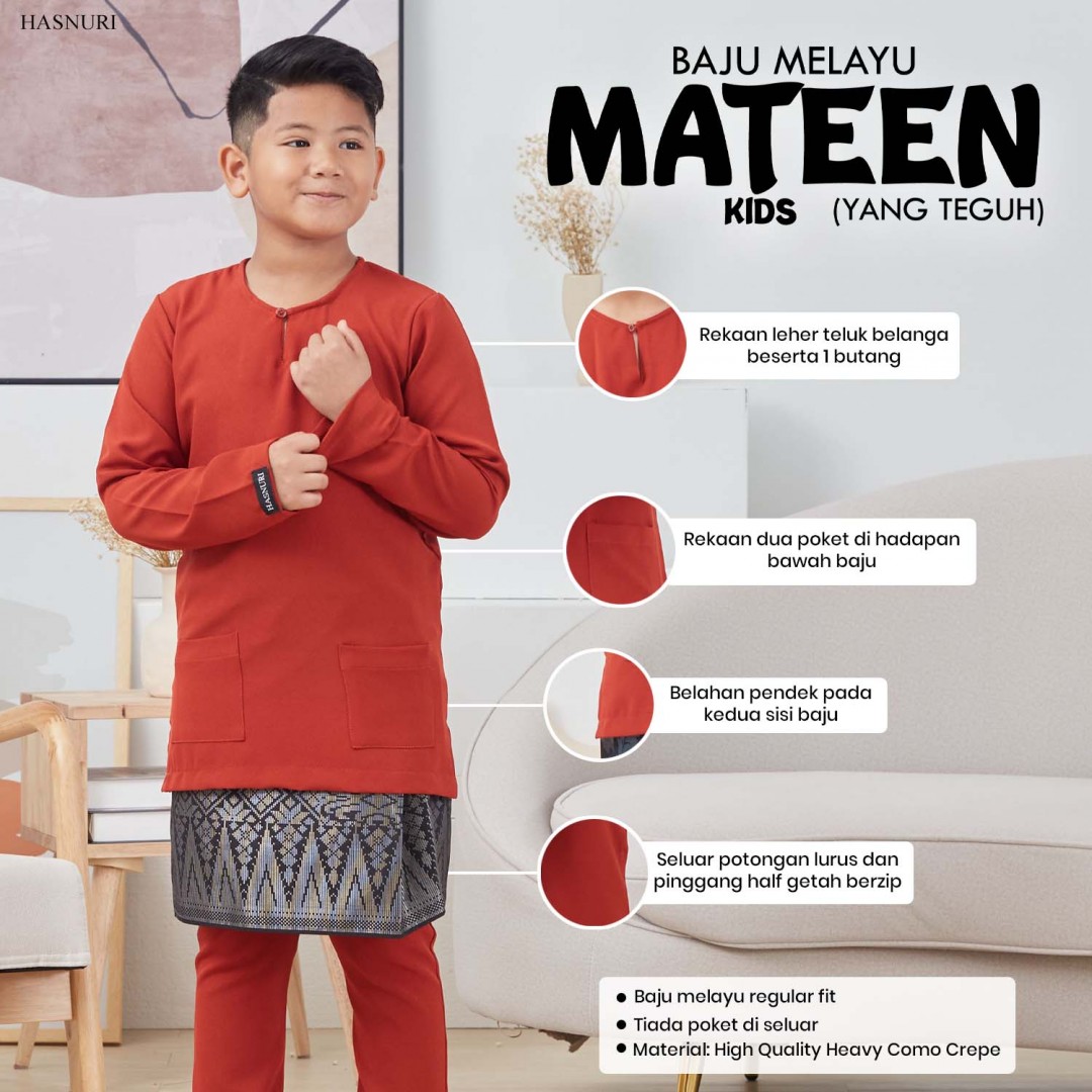 Baju Melayu Mateen Kids - Teal