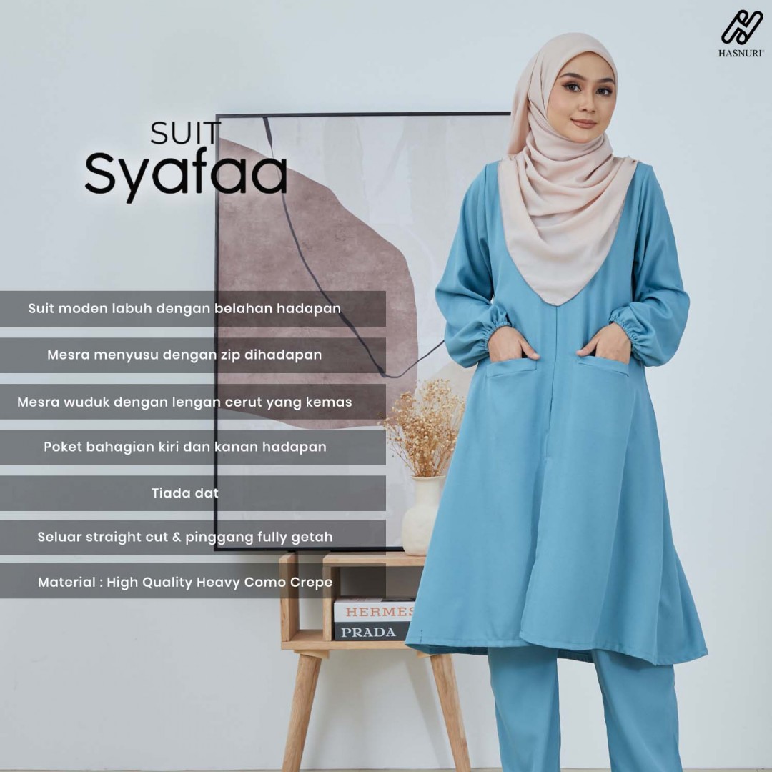 Suit Syafaa - Dusty Blue