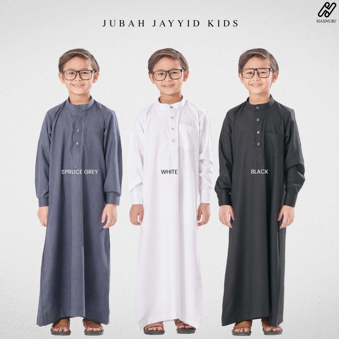Jubah Jayyid Kids - Spruce Grey