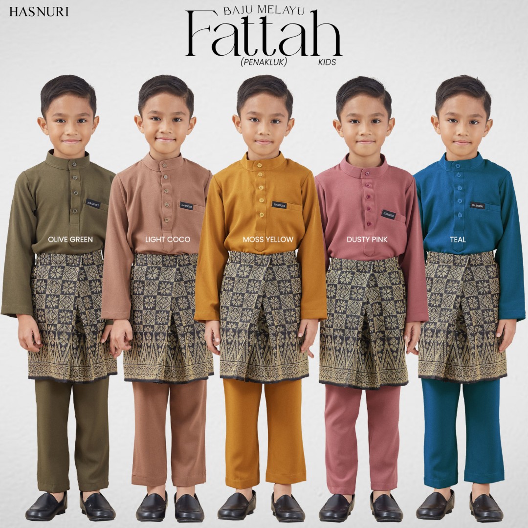 Baju Melayu Fattah Kids - Light Coco