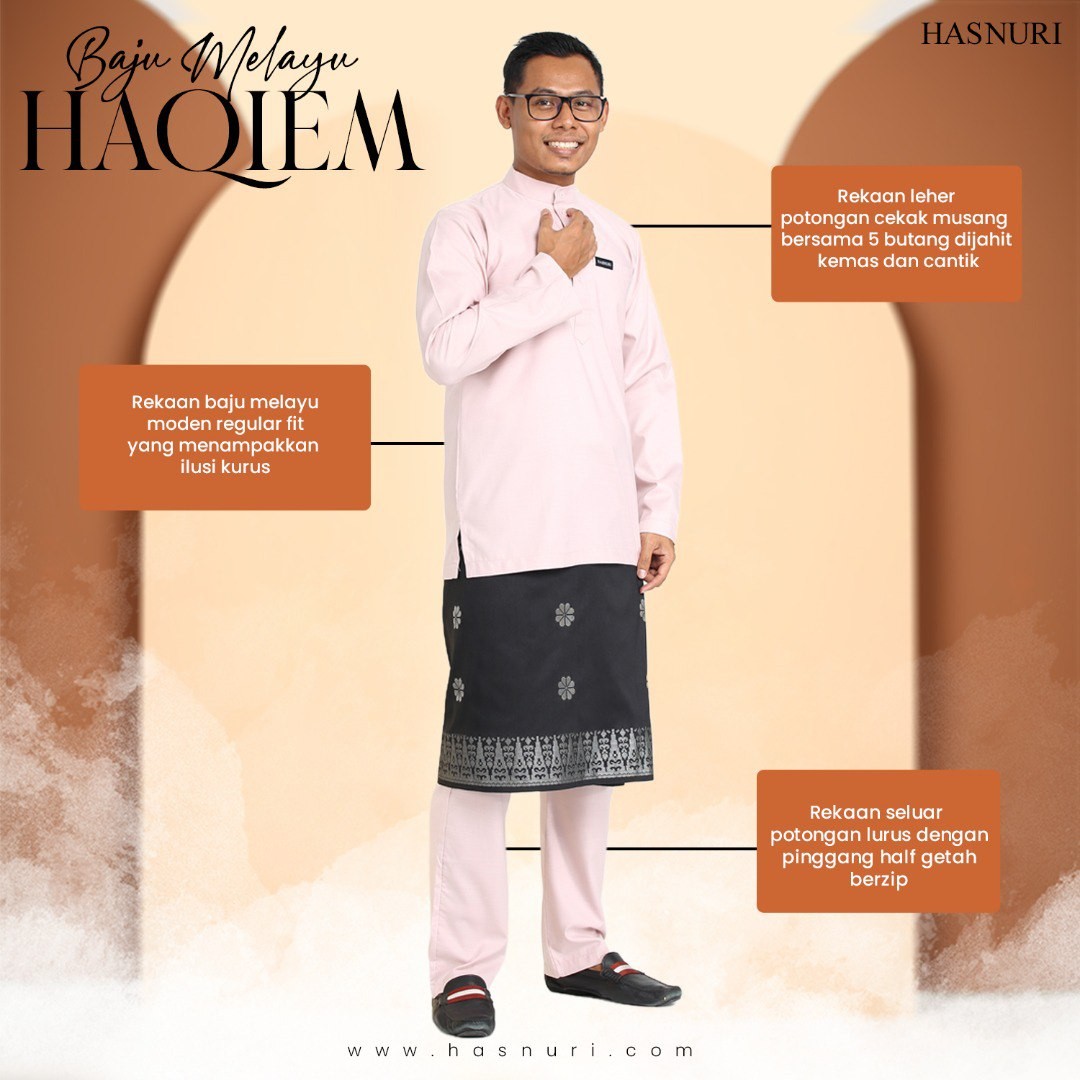 Baju Melayu Haqiem - Baby Pink