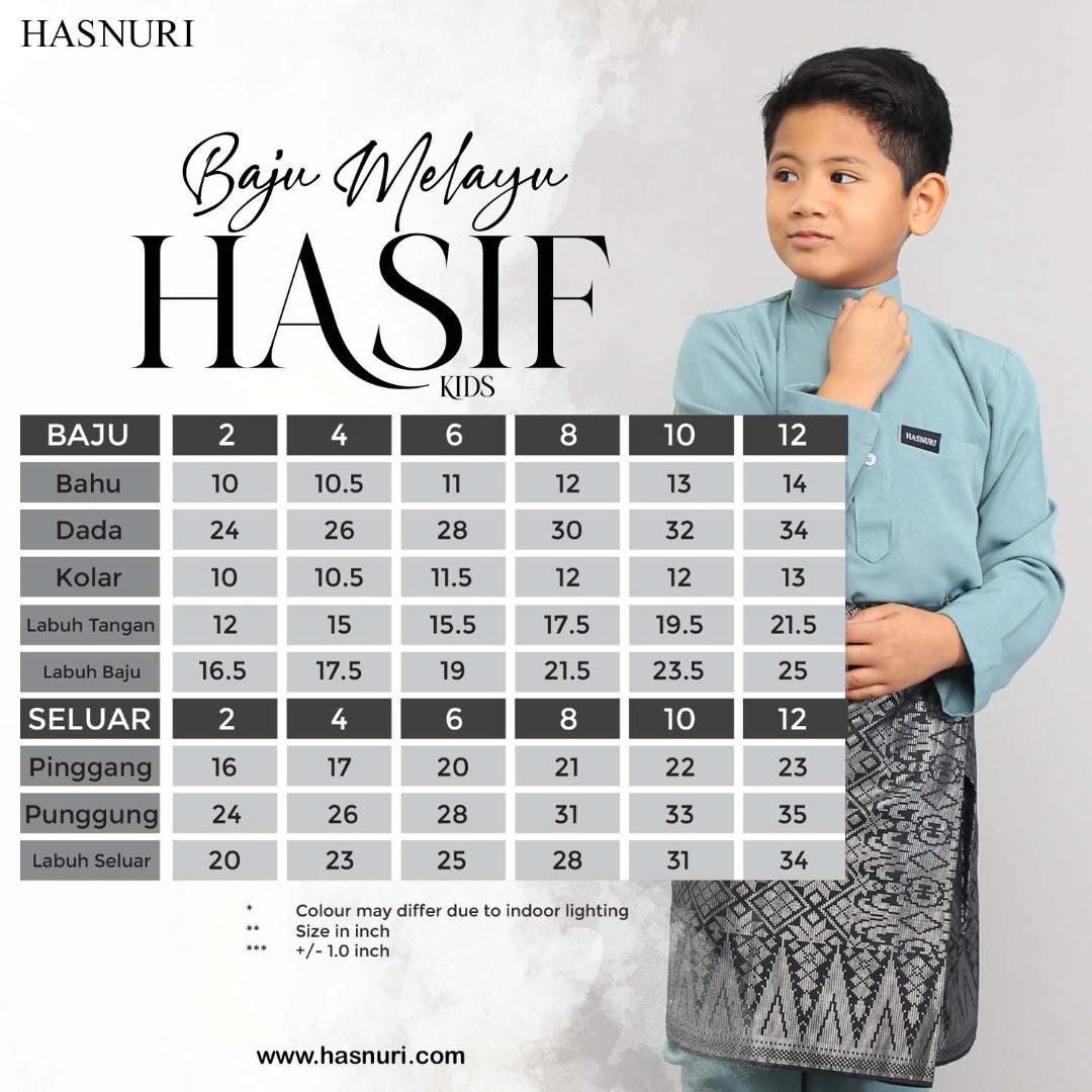Baju Melayu Hasif Kids - Dusty Green