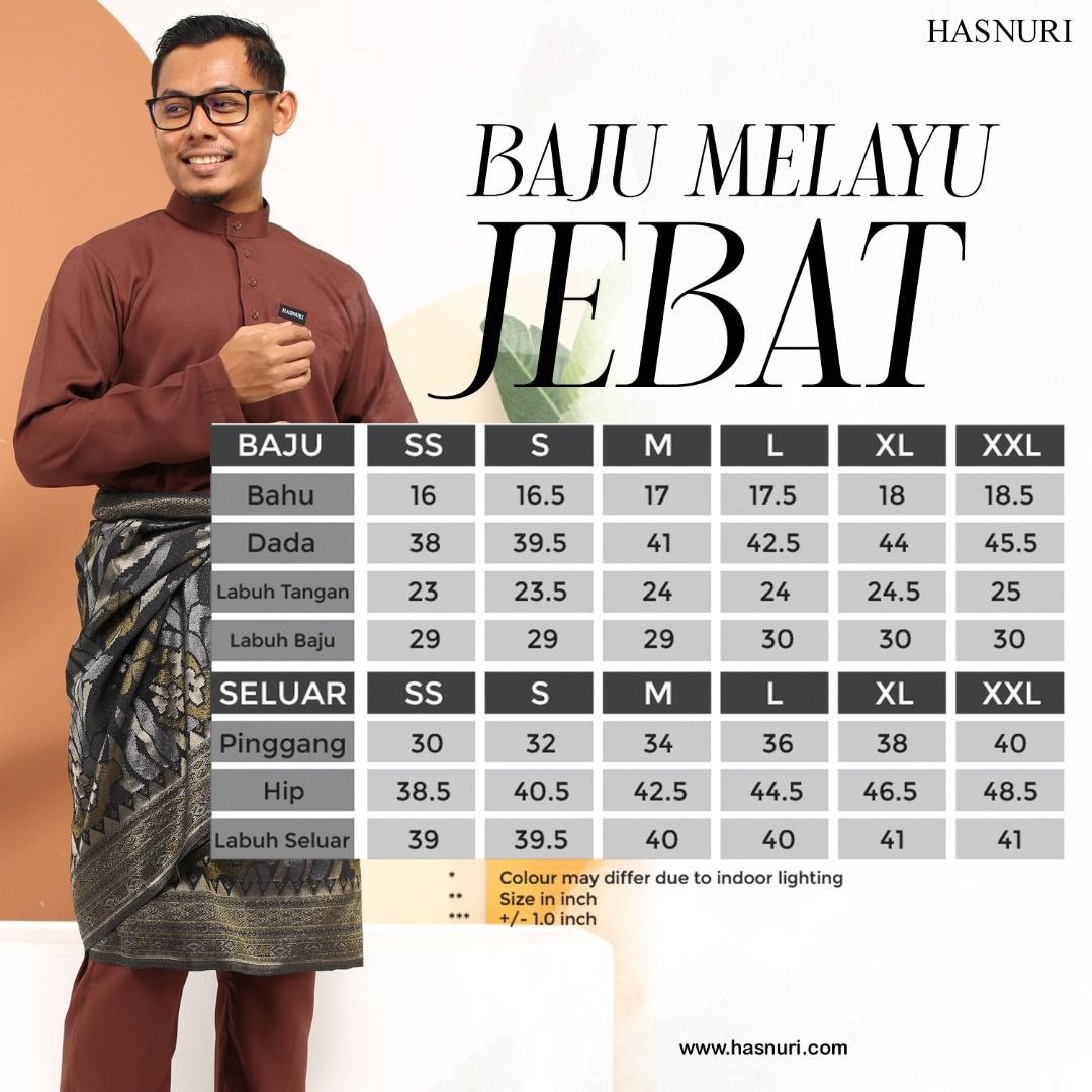 Baju Melayu Jebat - Dark Choc