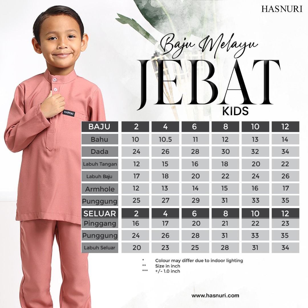 Baju Melayu Jebat Kids - Peach