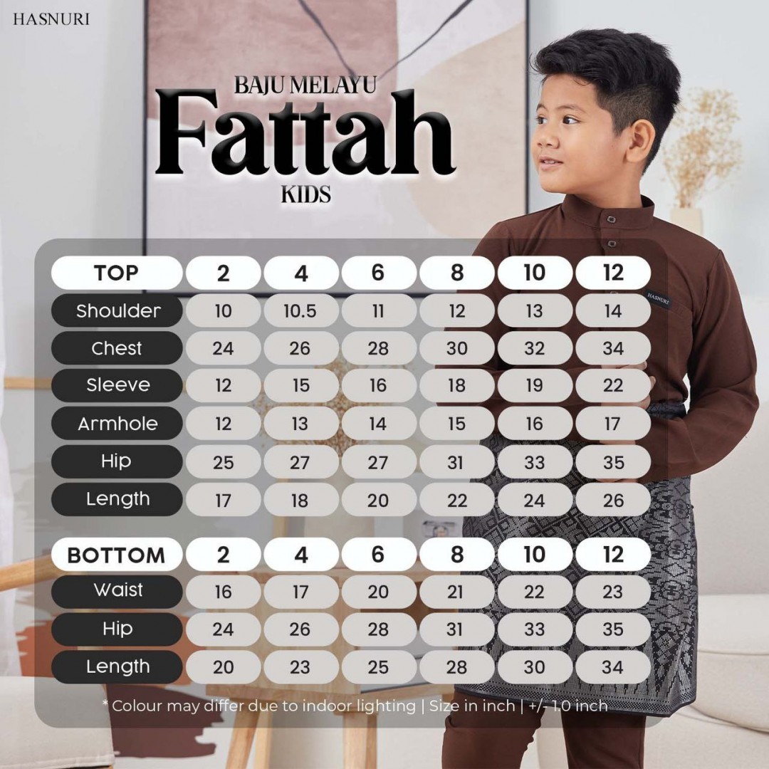 Baju Melayu Fattah Kids - Dark Choc