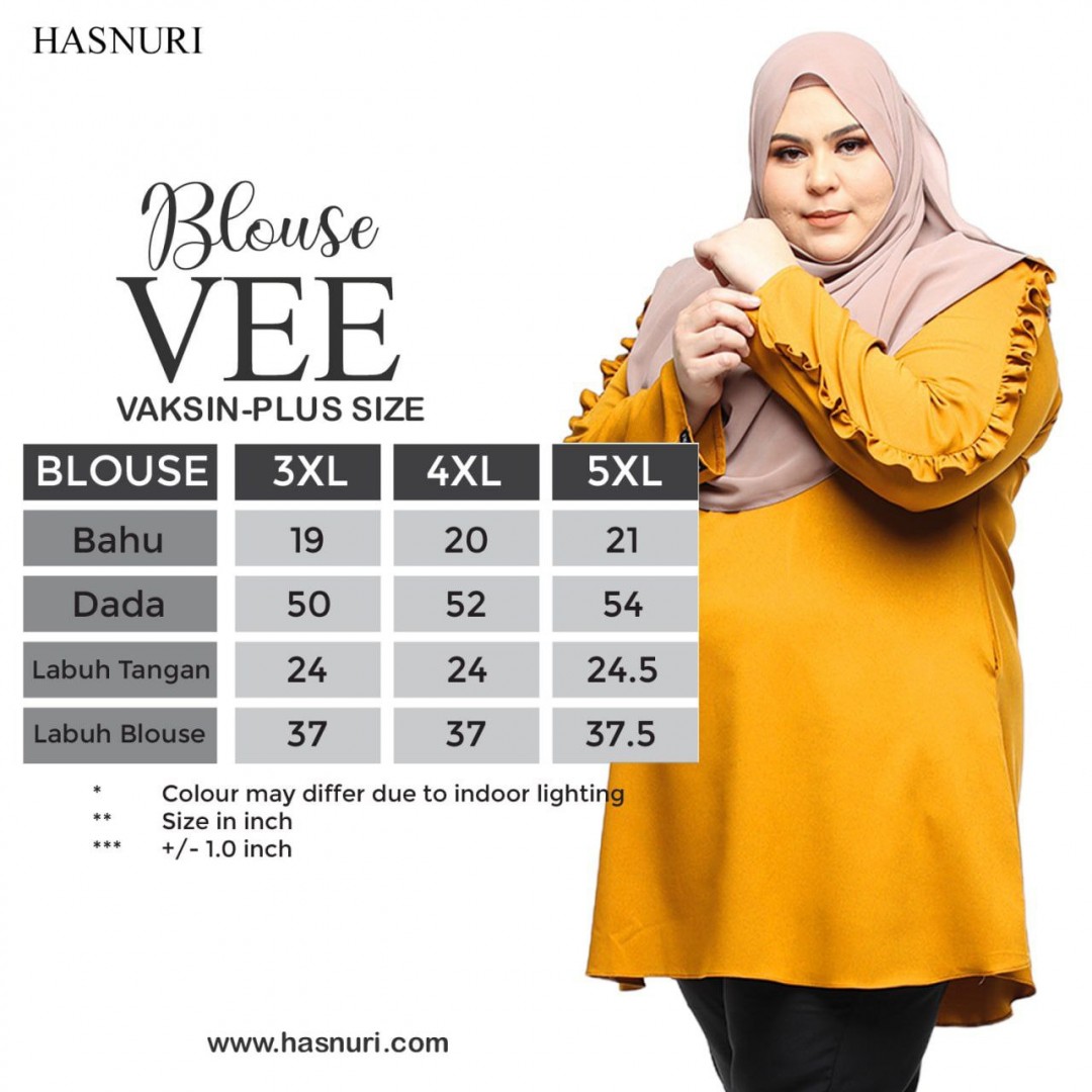 Blouse Vee Plus Size - Red Maroon