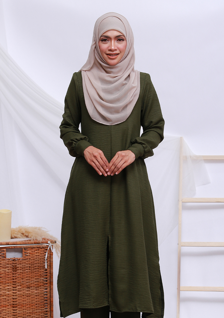 Suit Zakiya Linen - Army Green