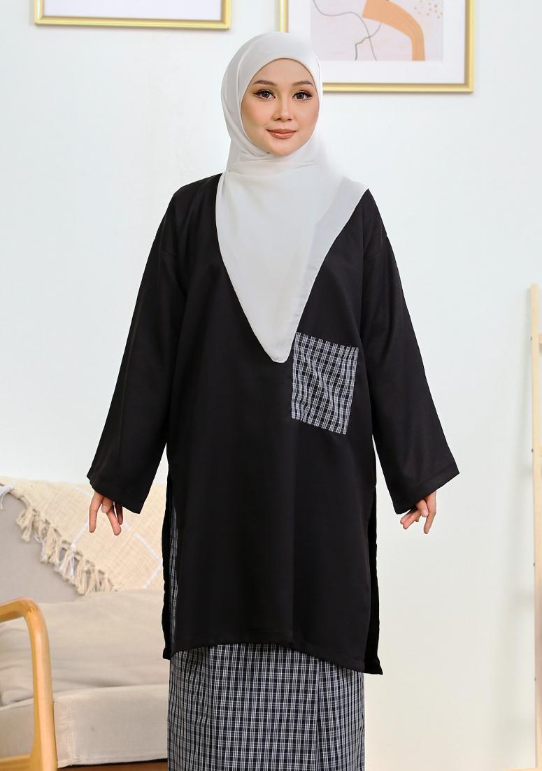 Kurung Seruni - Black Grey