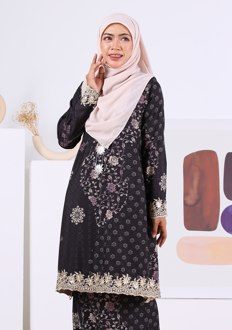 Kurung Cempaka - Black