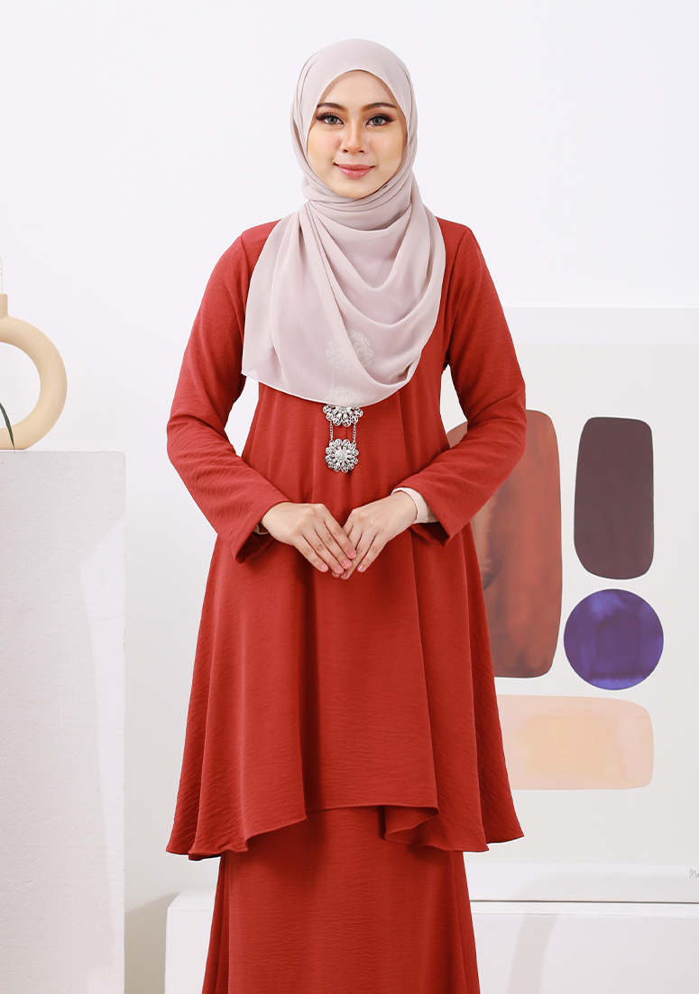 Kurung Maymunah - Brick Red