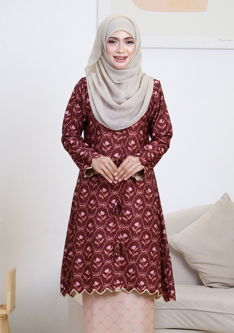 Kurung Sri Tulip - Burgundy