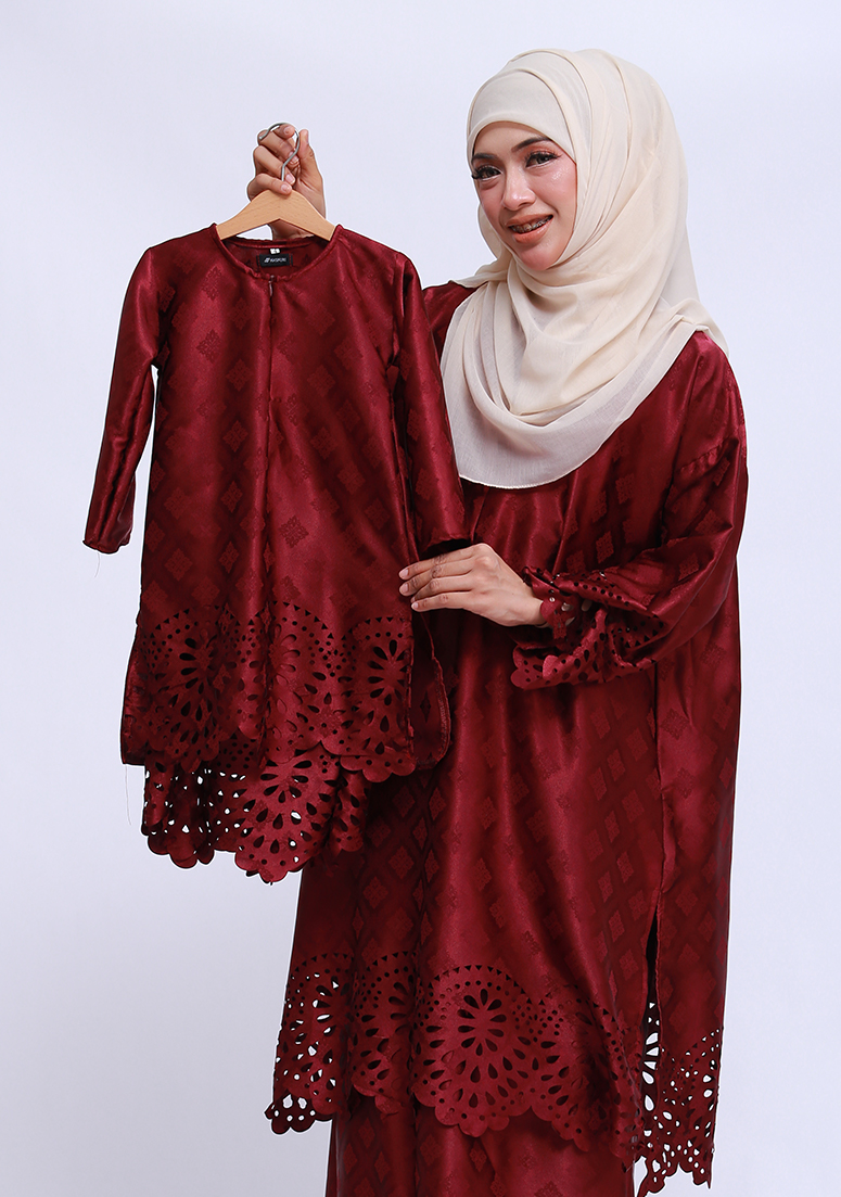 Kurung Che Aisha Kids - Burgundy
