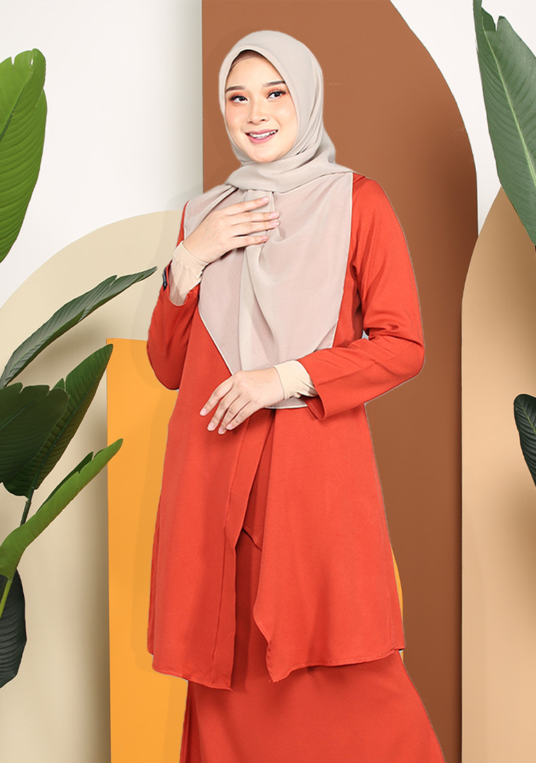 Kurung Nadya - Dark Orange