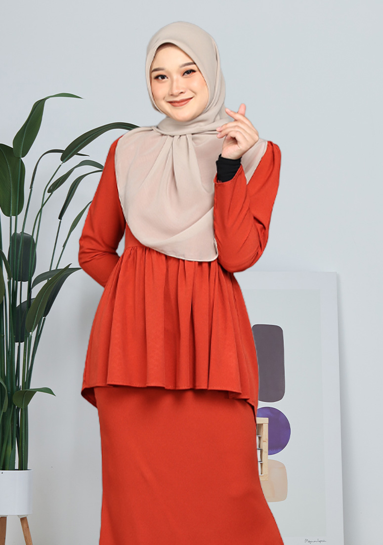 Kurung Saloma - Deep Orange
