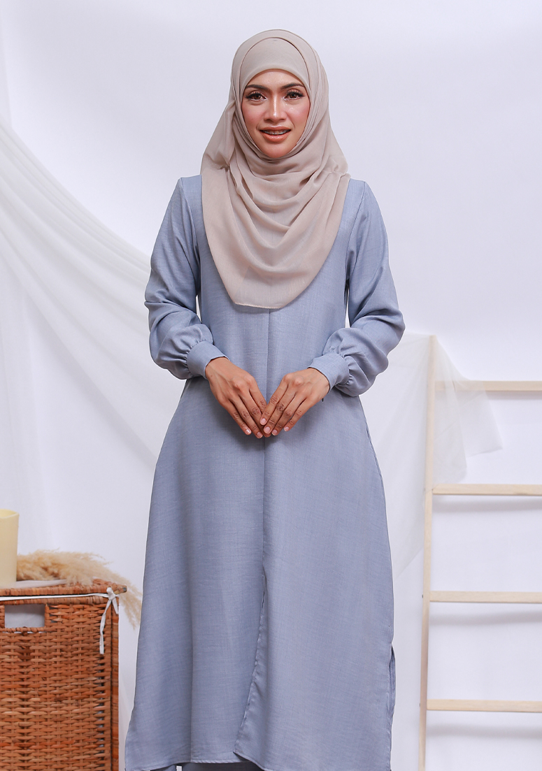 Suit Zakiya Linen - Denim Blue