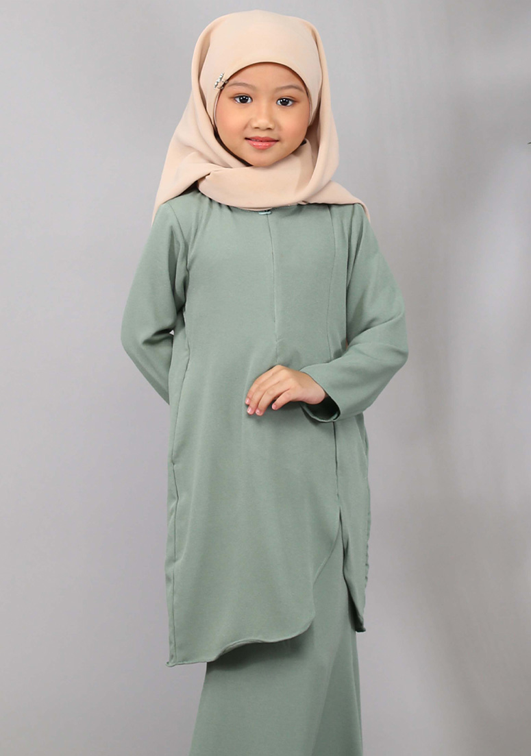 Kurung Sakina Kids - Dusty Green