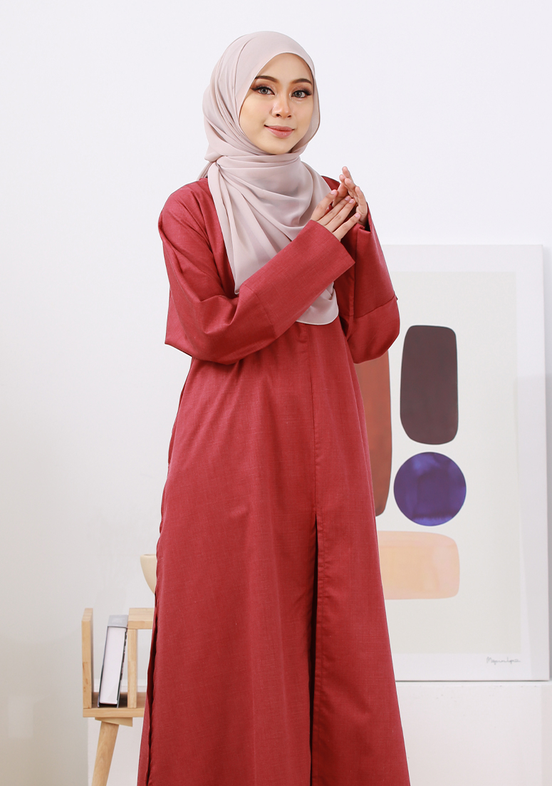 Suit Raudhia - Dusty Maroon